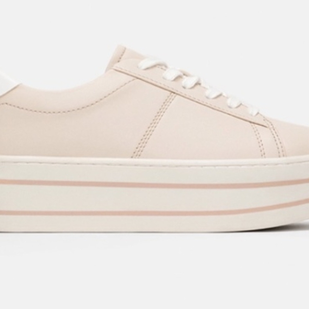 Zara Basic Collection Cream/light Pink Platform S… - image 3